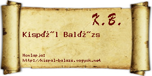 Kispál Balázs névjegykártya